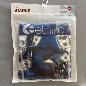 Ethika Blue and White Money Print Boxers 4XL Mens